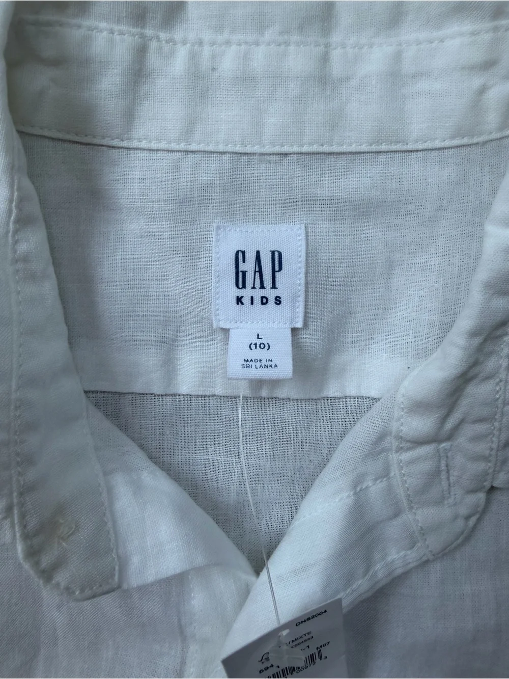 GAP White Short-Sleeve Linen Button-Down Shirt size large NWT